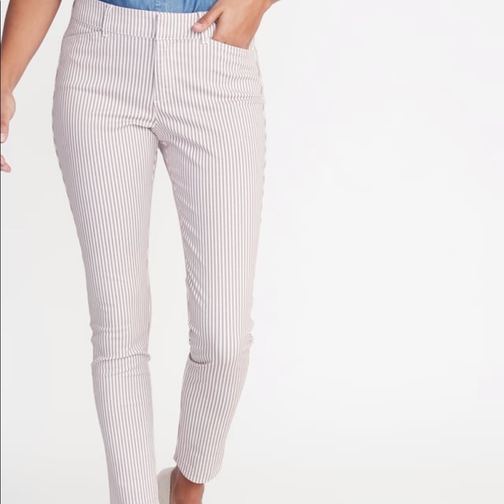 Mid-Rise Striped Pixie Ankle Pants